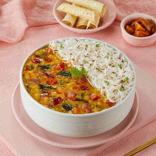 Jeera Rice Dal Fry Bowl